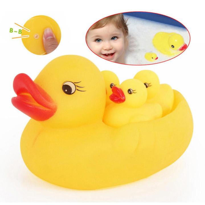 yellow rubber cute toy floating baby bath duck toys for kids Rubber Duck Bath Set  -Floating Bath Tub Toy Rubber Mini Bath Duck Float Ducks Mini Ducks Rubber Ducky Bath Toys for Duck Themed Baby Shower Birthday Party Favors (Yellow)
