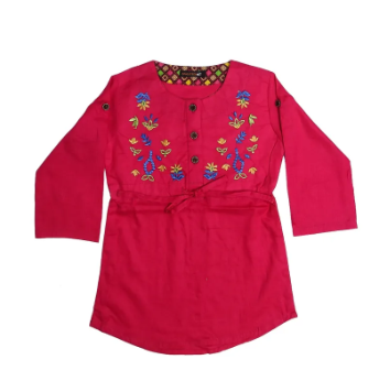 New Design Summer Cotton Embroidery Frock Kurtis for Kids