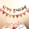 Happy Birthday Wall Hanging Bunting Banner With Star For Birthday Decoration Shiny Birthday Garland Cursive Style Banners For Party Decoration Available in Gold, Silver & Black. 
