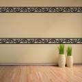 Black Color- Total 12 Feet length 4 inches Height - Floral Style Greek Tile Block Borders Border designed self adhesive Wall Sticker for Home, Office, Hall, Salon, Institute, Interior, Entrance, Bedroom, Girls, Gift, Boys, Decor Decoration Lover- EdotE. 