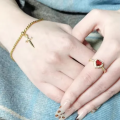 Adjustable Heart Ring Sword Bracelet – Stylish Charm Jewelry. 