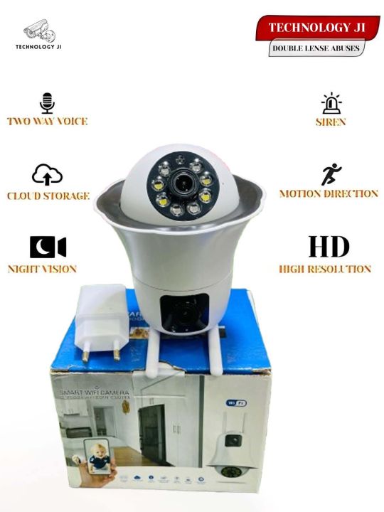 dual lense  PTZ IP Wireless Security  dual lens double Camera , Q10 Speed Dome 360°, WiFi CCTV ,Color Night Vision