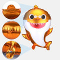 Yellow Baby Sharkk Shape Foil Balloon Decoration Cartoon Foil Balon For Baby Boy & Baby Girl Birthday Decoration Pre School Kids Born Day Celebration Helium Baloon Reusable Balloon For Birthday Parties Decor Cartoon Fish Party Supplies. 
