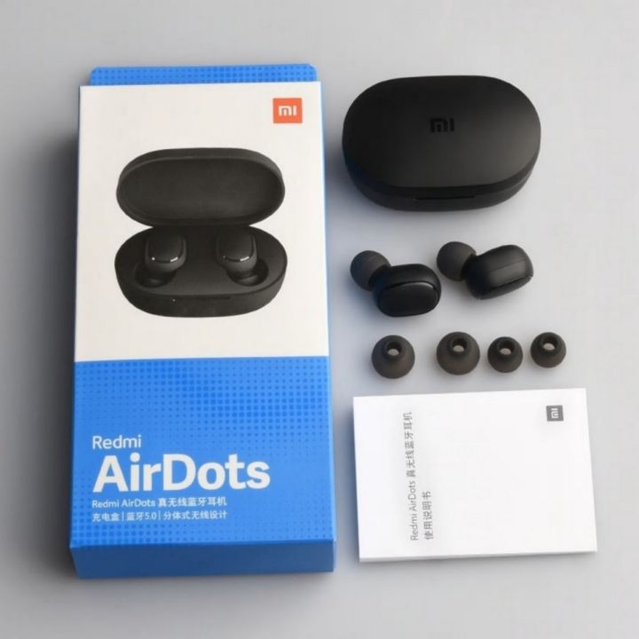 Xiaomi Mi Redmi Airdots Bluetooth Wireless Earbuds With Charging Cable Gift- Black