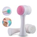 2-in-1 facial cleansing brush, silicone manual Double-sided Facial Cleansing Brush and Pore Cleansing Face Brush, deep cleansing skin keratin cleaning system, super soft massage pores, suitable for all types of skin (pink). 