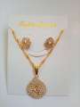 Elegant Golden with Diamond Crystals Zircon Jewellery set with Chain and  Earrings Fashion Jewelry. 