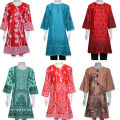 2 Pc Ladies Printed Kurtis With Trouser - 2 Piece Women Stitched Suit. 