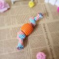 Pet Dog Treat Ball Dog Toy Cotton Rope Chew Toy with Rubber Ball – Molar Toy for Dog Christmas Ball – Cleaning Teeth Toy for Small Medium Puppy Indoor Outdoor. 