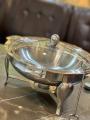 Buffet Serving Dish Round With Glass Lid AND BURNER. 