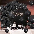 55 Pcs 9 inch Black Latex Balloons Without shinny for birthday Party Decoration Balloons wedding school and college function. 