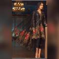 Black Chiffon Suit Embroidered 3 Piece Suit Un Stitch. 