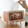 2 in 1 Tissue Container Phone Holder, Tissue Box Statement Unique TV Shape Tissue Box with Phone Holder. 