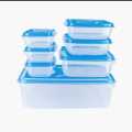 Pack of 7 Thumb Lock Transparent Rectengular Bowl set. 