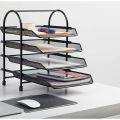 Office 4 Tier Heavy Duty Metal Desktop Letter Tray File Organizer Sorter Desk Document Organizer Shelf Tray Magazine Holder Paper File Newspaper Organizer Tray - Black. 