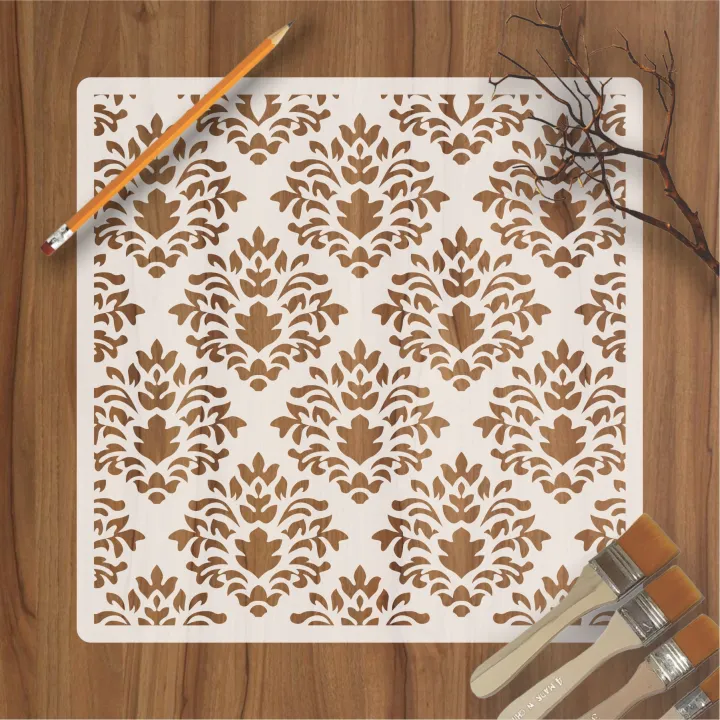 Damask Wall Stencil – Vintage Royal Patterns for Elegant Rooms ID#216 ...