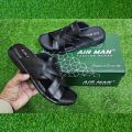AirMan Fashion Black Leather Comfort Slipper. 