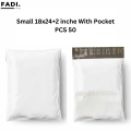 Bundle of 50 – Eco-Friendly Recycled LDPE Packing Flyer Bags with Pocket – Waterproof Self Adhesive Parcel Mailers. 