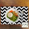 Black & White Zigzag Placemats for Dining Table Cloth Place Mats,12 x 18 inch Washable Kitchen Table Mats QS Bedding. 