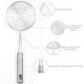 Stainless Steel Deep Fry Strainer/Oil Strainer for Kitchen Puri Wire Skimer with Spiral Mesh, Professional Long Handle Kitchen Frying Cooking Steaming Colander Spoon for Spaetzle/Pasta/Chips. 