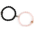 2Pcs Magnetic Crown Couples Bracelets Natural Stone Beads Bracelet Matching Bracelets for Lovers Valentine's Day Gift. 