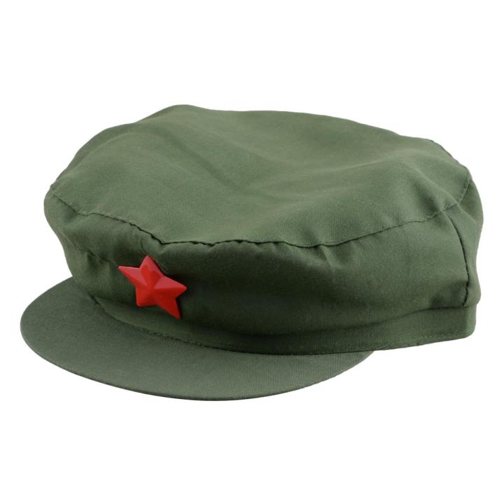 beler China Chairmen Mao PLA Red Army Soldier Green Star Cap Communist Party Hat
