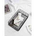 Student dormitory iron storage basket desktop storage basket home snack storage basket bathroom countertop finishing small basket. 