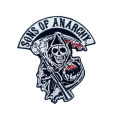 Sons of Anarchy Skull Biker Jacket Embroidery Iron on Sew on Patch kids clothing jeans repair bag cap shirt jacket shoes sports craft badge#1329. 