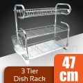 3 layer G shape Best Quality Dish Rack Stainless Steel Plate Stand Kitchen Rack Stand Cutlery holder Organizer Kitchen Accessories. 