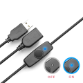 2X Data Sync USB 2.0 Extender Cord USB Extension Cable with ON OFF Switch LED Indicator for PC Laptop USB Fan LED Lamp. 