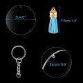 90 Pieces Acrylic Keychain Making Kit Clear Acrylic Keychain Blanks and Colorful Tassel Pendants for DIY Projects. 
