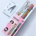 2-in-1 Eyebrow Trimmer for Women - Facial Hair Remover Machine For Women - Face,Upper Lips,Cheek, Chin and Nose Hair Remover, USB RECHARGEABLE Epilator With Ring Light (Pink). 