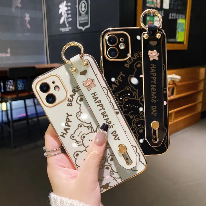 JIUMOO%20For%20OPPO%20A93%202020%20Case%20With%20Wristband%20Cartoon%20Cute%20Line%20Bear%20New%20Design%20Shockproof%20Phone%20Case%20Pattern%20Plating%20Silicone%20Casing%20Full%20Cover%20Camera%20Thin%20SoftCase%20Protection%20Cases%20-%20Image%203