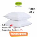 Relaxsit Ball Fibre White cotton Pillow - High-quality Ball Fiber pillows, Super soft and Firm Support cushion Quilted cotton Pillow & Bolsters - Bedding Pillow -  Single - Pack of 2 & 4. 