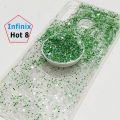 Infinix Hot 8 Cover Case - Ladies Fancy Back Cover  -  Stylish Glitter sparkling Fancy Girls Mobile Back Cover Pouch for Ladies - CZN- Green. 