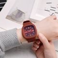 【Buy 1 Get 1 Free Fashion Vintage Square Rubber Watch Women Wristwatch Casual Fashion Unisex Watches 'HOMM. 