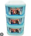 "Baby Cabinets in Cartoon Characters - 3 Shelf Storage Box, High-Quality Aqua Plast, Multi-Color Decorated Drawer Cabinet for Kids, 30x16x16". 