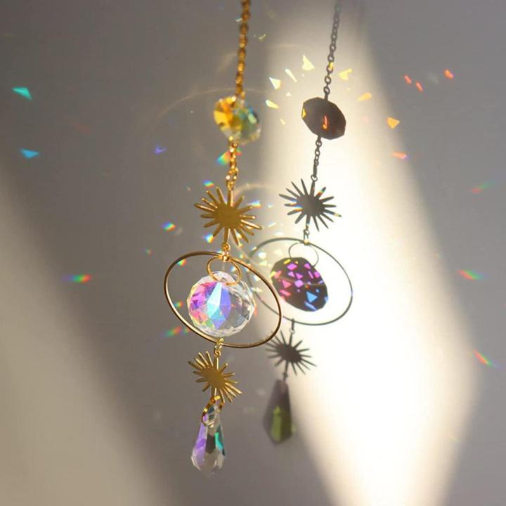 Home Office Ornament Rainbow Catchers Sun Hanging Windows Chakra Glass Healing