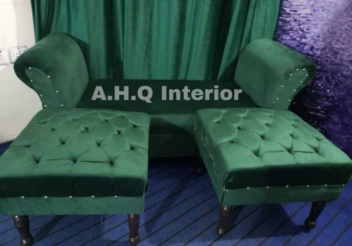 A.H.Q Interior - 4 Seater Puffy Sofa Set | Premium Malai Velvet | 5-Year Guarantee | Available in All Colors | Customize in all colours