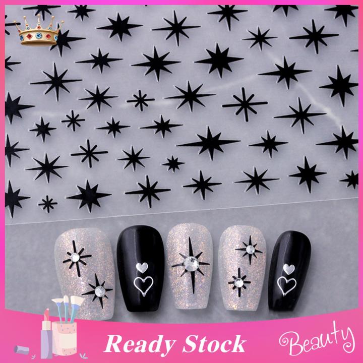 Hot Stamping Star Nail Art Stickers Ultra-thin Irregular Star Decals for Diy Manicure Gel Polish Adhesive Nail Decorations Supplies
