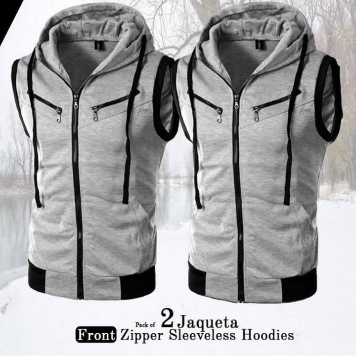 Pack%20of%202%20Jaqueta%20Front%20Zipper%20Sleeveless%20Hoodies%20-%20Image%202