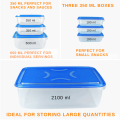 BPA-Free Stackable Plastic Food Storage Boxes, 7-Piece Thumb Lock Lunch Containers for Kitchen, Travel, Office Use. 