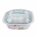 CORELLE® 1.41L Square Baking Dish w/ Glass Lid & Plastic Lid. 