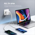 Samsung Compatible 65W + 25W + 15W Super Fast Charger + Cable Power Adapter TRIO – 3 Pin Universal Also Compatible with MI and All Other Brands. 
