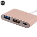 USB C HUB to HDMI Adapter For Macbook Pro/Air Thunderbolt 3 USB Type C Hub to HDMI 4K USB 3.0 Port USB-C Power Delivery（white）. 