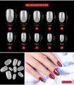 20Pcs Short Oval Artificial Full Cover Round Thin Natural Nails Tips. 