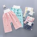 Children's Cotton Training Pants Cloth Diaper Skirt Washable Waterproof Reusable Diaper Pants High Waist Diaper Skirt. 