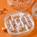 Acrylic Rotating Jewelry Organizer with Lid Transparent | Ear Rings & Necklace_Bracelets Holder | Rotating Makeup Organizer Easy Kitchen / Acrylic Earrings Holder. 