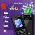 HelloTech V2 - Sleek Design - 1.8 Inch Display - 3000mAH Battery - Dual sim - PTA Approved - Wireless FM Radio - Camera - 1000 Contact save Memory - Auto call Recording - Powerful Torch Light - Bluetooth - 1 Year Brand Warranty. 