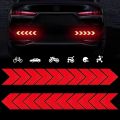 12PCS/Reflective Car Sticker Warning Decals Arrows Pattern Motorcycle Auto Tail Bar Bumper Luminous Sticker Traffic Safety Mark. 