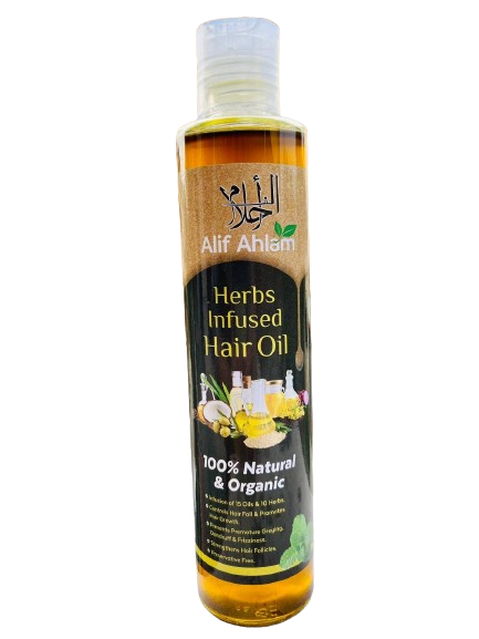 Alif Ahlam Herbs Infused Hair Oil Original 120ml 100% Natural & Organic Hair Oil
